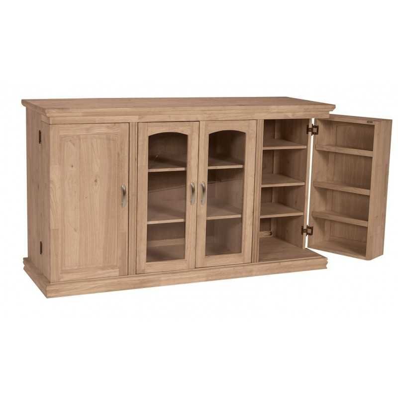 [62 Inch] TV Console with Swing Out Doors Wood You Furniture Nassau, Bahamas