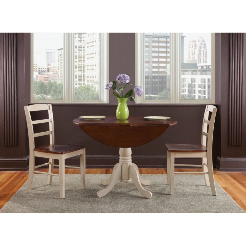 3 Pc Madrid Dropleaf Dining Group - Shown in Khaki & Espresso 3 Pc Madrid Dropleaf Dining Group - Shown in Khaki & Espresso