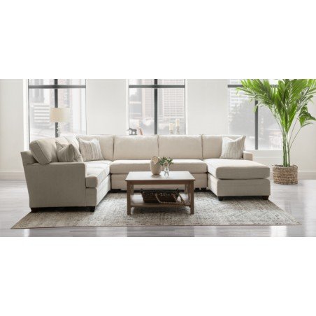 Drew 3 Piece Track Arm Sectional With Chaise