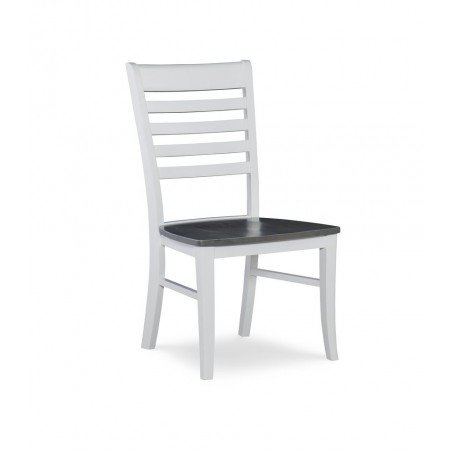 Roma Ladderback Chair (White with Grey Seat)