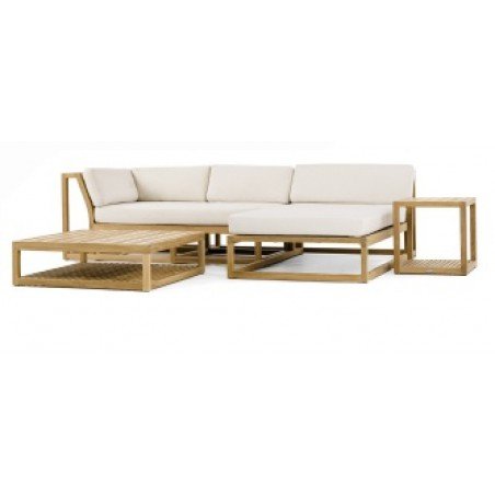 Maya Teak Sectional and Chaise Lounge