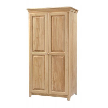 Pine Wardrobe with Hanging Rod