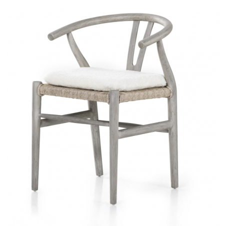 Muestra Teak Dining Chair w/ Cushion- Weathered Grey