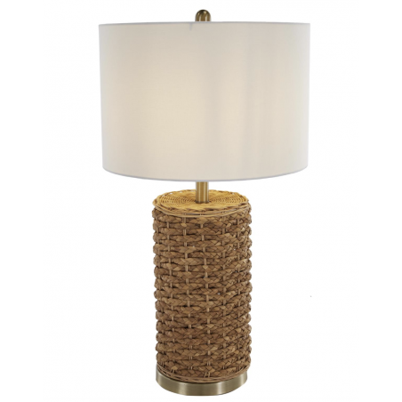 Brown Braided Rattan Lamp