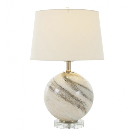 Beige Round Mable Accent Lamp