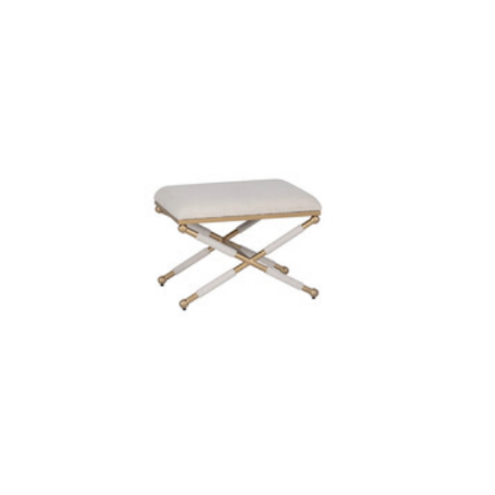 Campaign Gold Rope Accent Stool