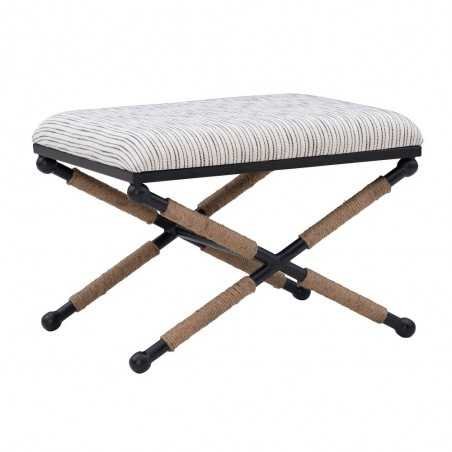 Campaign Striped Rope Accent Stool