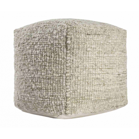 Ivory and Green Pouf