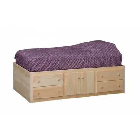 Pine Storage 8 Drawer 4 Door Chest Bed