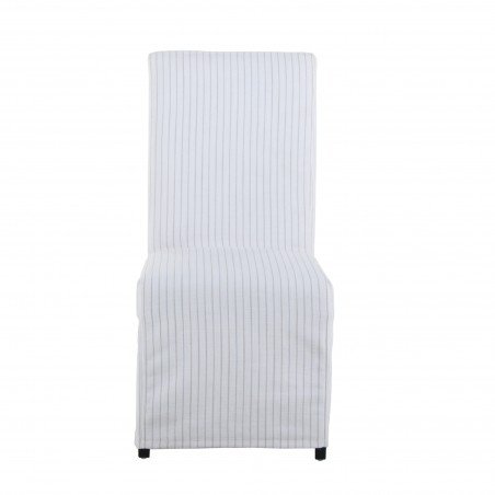 Patricia Slipcover Dining Chair Beige/Silver