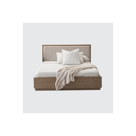Urban Loft Upholstered Platform Bed in Modern Latte Finish