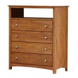 [38 Inch] Alder Shaker TV Chest - shown in Golden Pecan finish