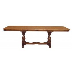 [42x68-82-96 Inch] Butterfly Pedestal Tables - Cinnamon & Espresso