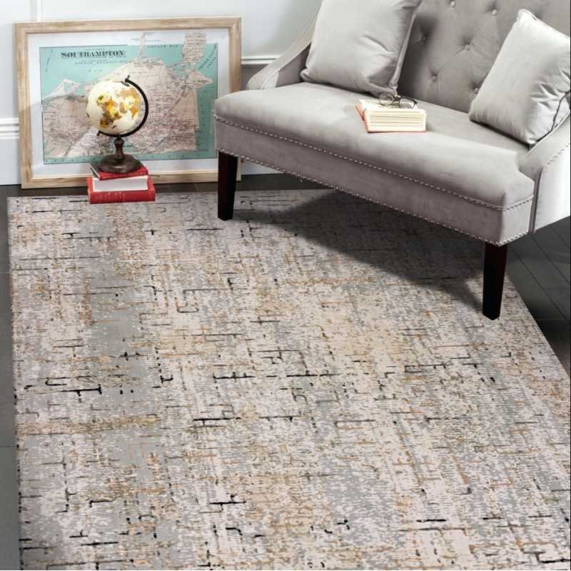 Neutral Transitional Geometric Contemporary Rug Product Dimensions 1'10 ...