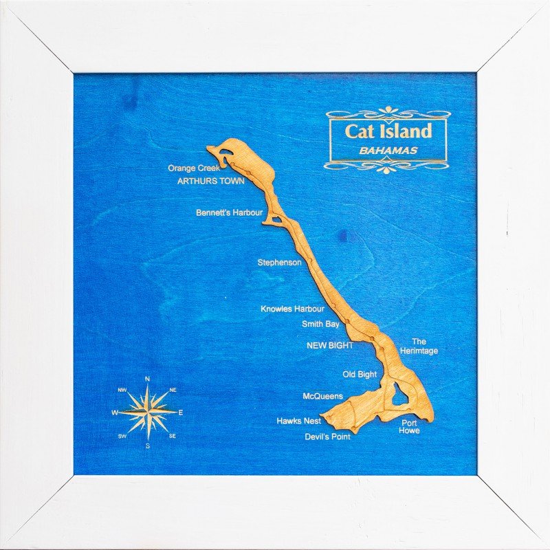 Engraved Map of Cat Island