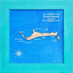 Engraved Map of Grand Bahama Island