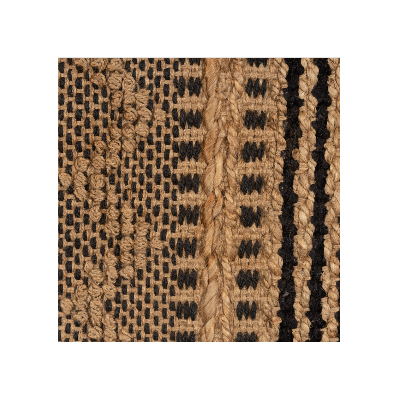 Contemporary Chevron Striped Natural Jute and Chenille Area Rug Product ...