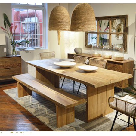 Ayala Teak Live Edge Dining Table