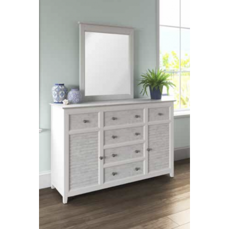 High Tide 6 Drawer / 2 Door Dresser in Chalk & White